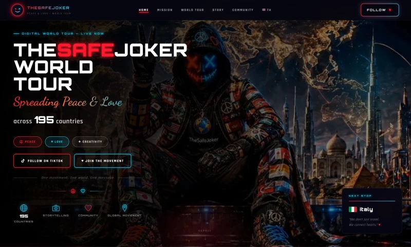 Sabriel Agency - TheSafeJoker Sito Web World Tour Peace & Love