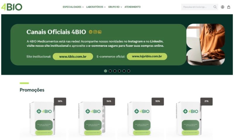 Trezo Soluções para Magento - 4BIO Medicamentos Especiais B2C Magento E-commerce for the Specialty Pharmaceutical Sector