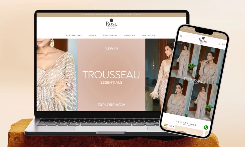 Tecorbitron Solutions Pvt. Ltd. - Rose Creations: Premium Couture & Bridal Fashion E-Commerce Store