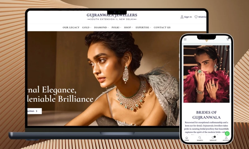 Tecorbitron Solutions Pvt. Ltd. - Gujranwala Jewellers E-Commerce Website for a 75-Year-Old Jewellery Heritage Brand