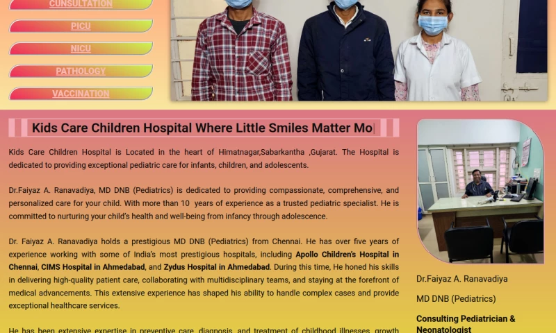 Meem Webtech - Kidscare Children Hospital-Website Development