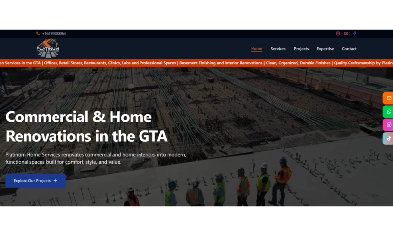 Hexiora Technologies - Platinum Home Services Business Website for GTA Renovation Company