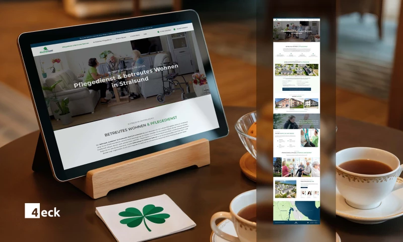 4eck Media - OnePager & Corporate Design for KleeblattSund Stralsund