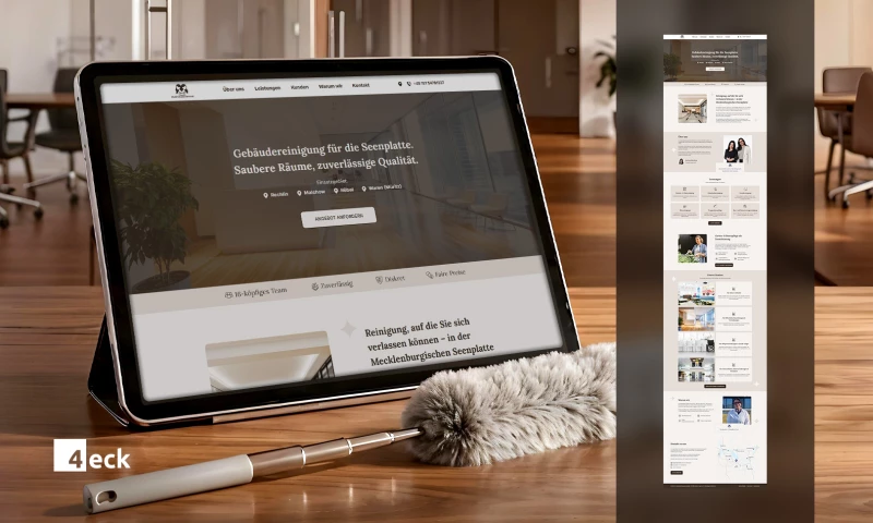 4eck Media - OnePager & Local SEO for A-Z Gebäudereinigung Seenplatte