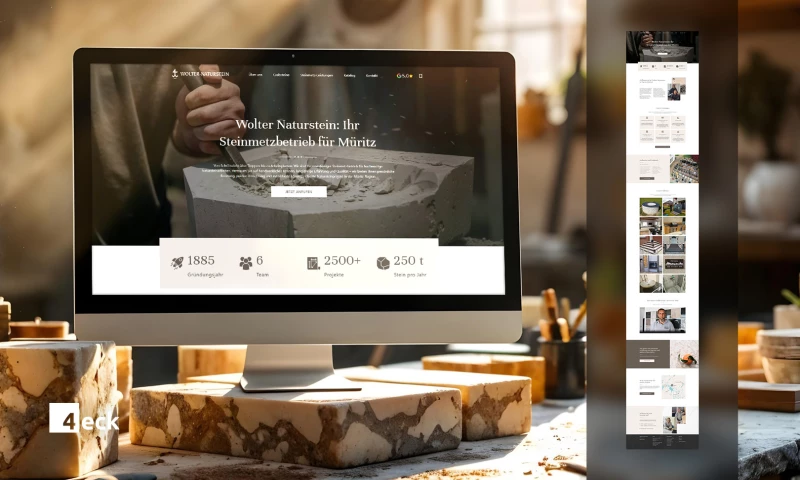 4eck Media - OnePager & Local SEO for Wolter Naturstein Waren (Müritz)