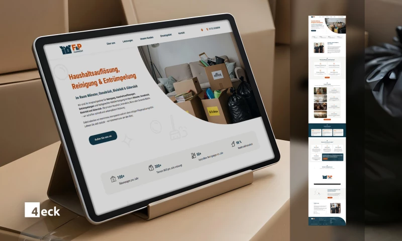 4eck Media - Logo & OnePager for Cleanout F&P House Clearance in NRW