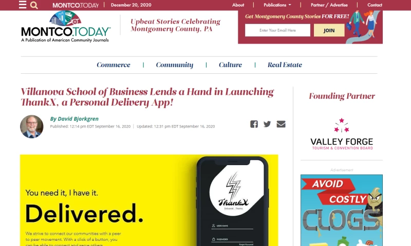 ThankX - Montco Today Press Release