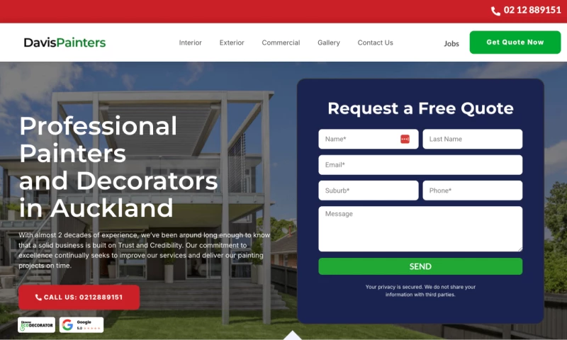 Impacto - Google Ads & Website for Davis Painters Auckland