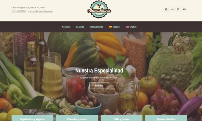 Go Negocio - Website Redesign for Vegetarian Restaurant 100/100 Speed & Brand Identity