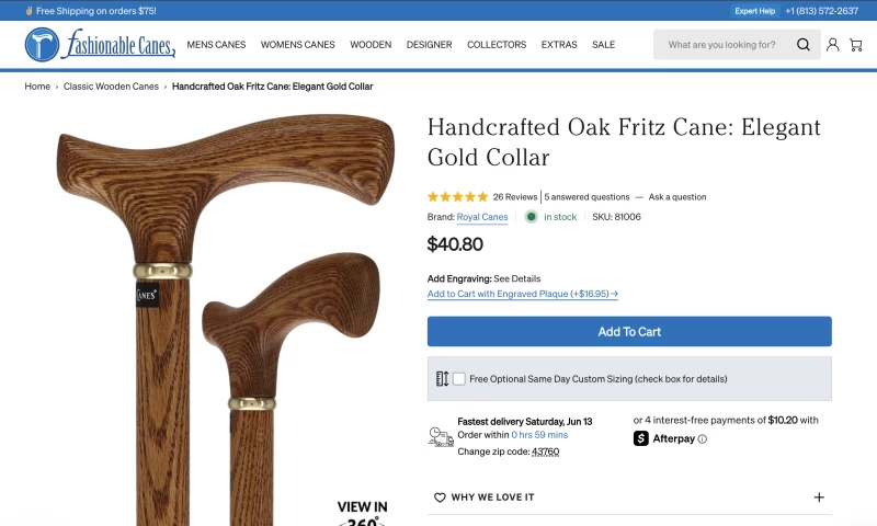 Shugert - Fashionable Canes Shopify Theme Migration & Core Web Vitals Engineering