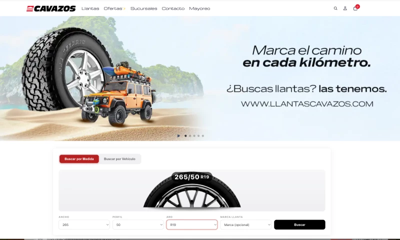 Shugert - Llantas Cavazos Full Shopify Migration with Custom Tire Search