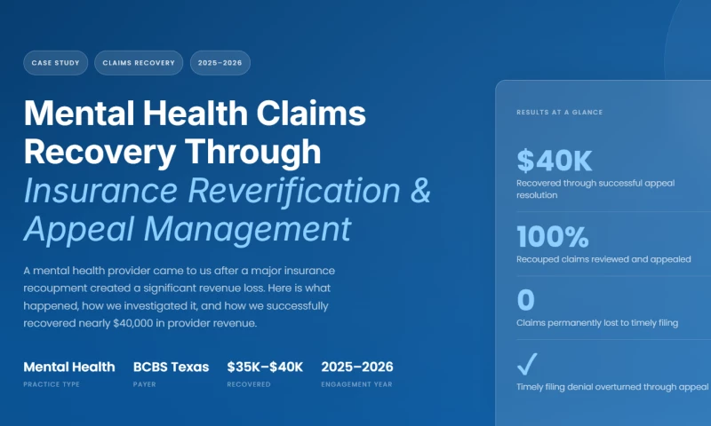 MZ Medical Billing - Mental Health Claims Recovery Through Insurance Reverification & Appeal Management