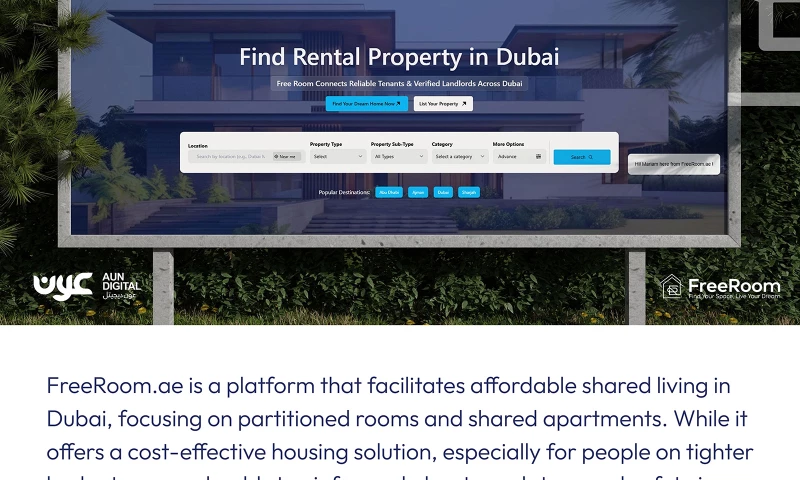 Aun Digital - Freeroom Website Design & Development