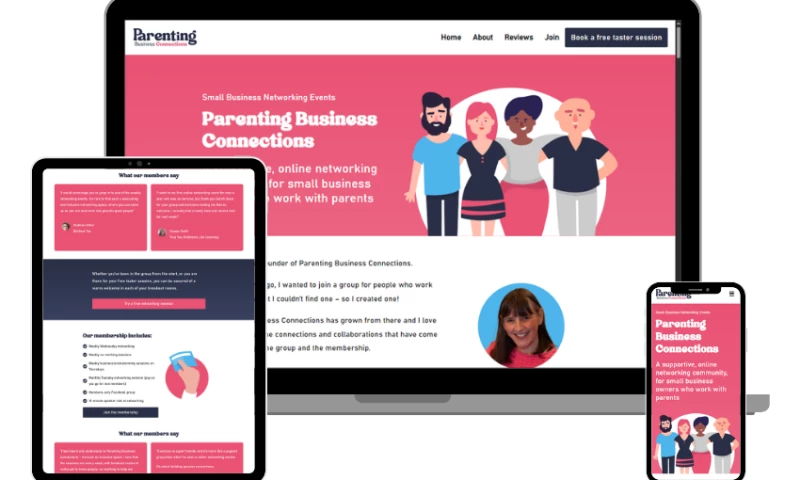 Kim Scotland Web Design - Parenting Business Connections Website