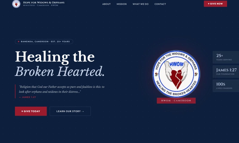 NFORSHIFU234 Dev - Charity Website for Hope for Widows & Orphans Ministries