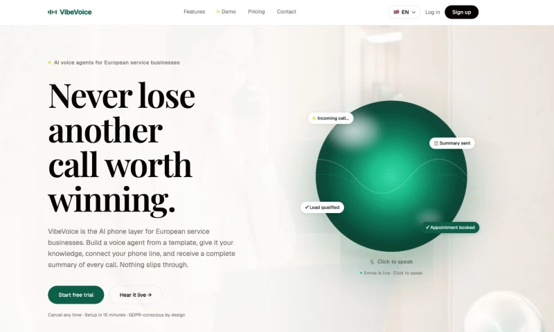 KYNTH Agency - VibeVoice AI Receptionist Platform
