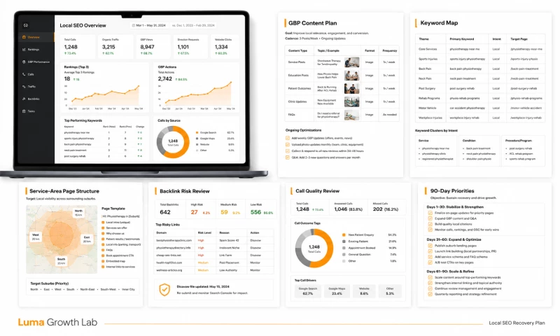 Luma Growth Lab - Local SEO Recovery Plan for a Healthcare Business