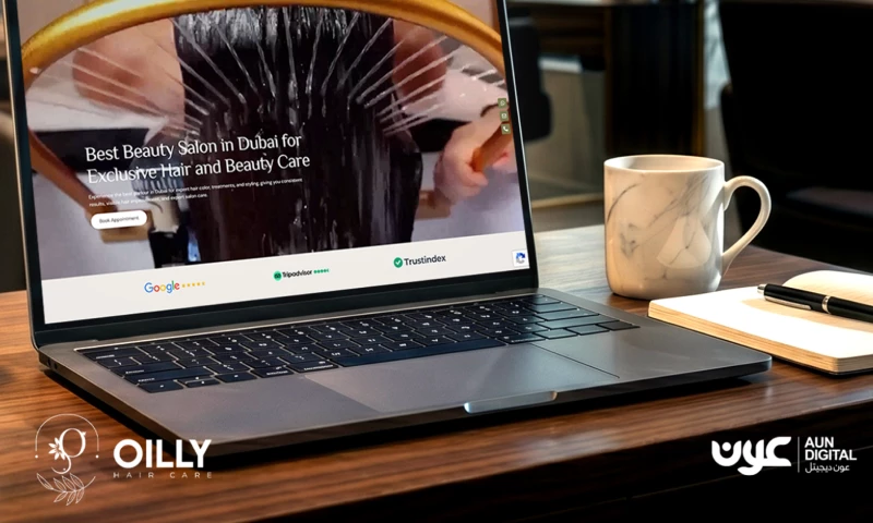 Aun Digital - Oilly Hair Care Salon Website Design & Development