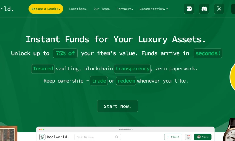 BlockchainX - Realworld.fi Real World Asset Tokenization Platform