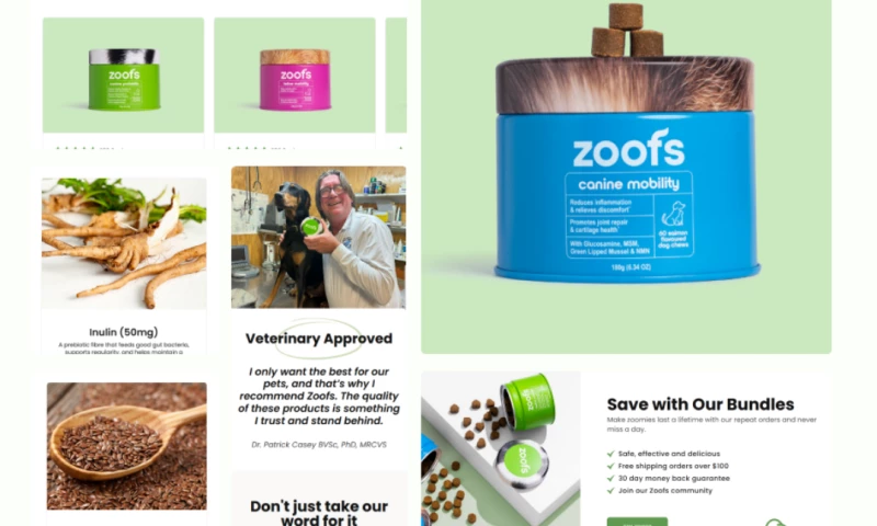 Crocode - Zoofs: Custom Shopify Store for a Pet Supplement Brand