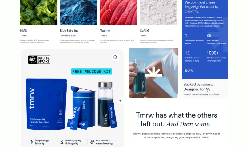 Crocode - DrinkTMRW: Headless Shopify Store for a Science-Based Supplement Brand
