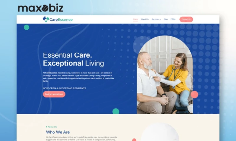 Maxobiz - CareEssence Assisted Living UI/UX Design