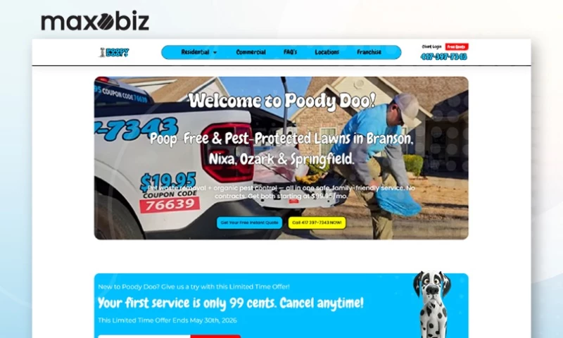 Maxobiz - Poody Doo Service Business Website UI/UX Design