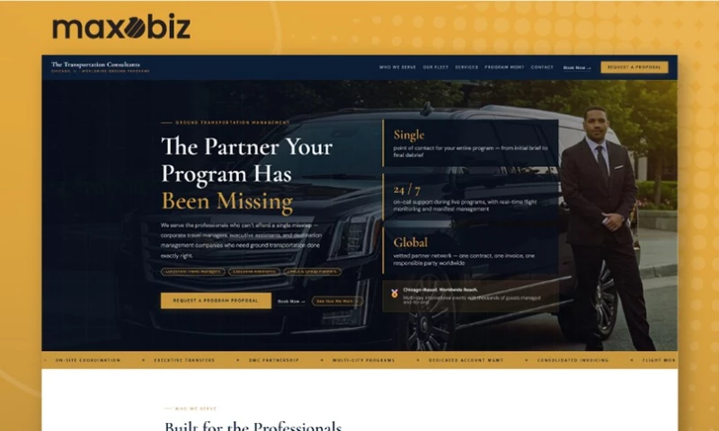 Maxobiz - The Transportation Consultants UI/UX Design
