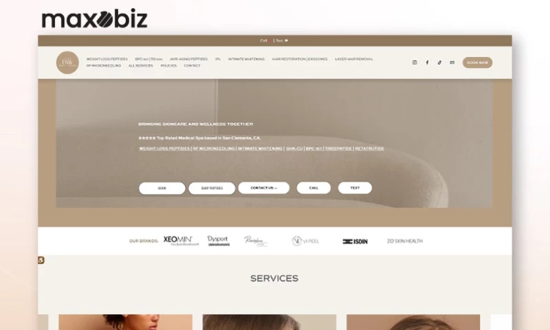 Maxobiz - Total Skin & Wellness UI/UX Design