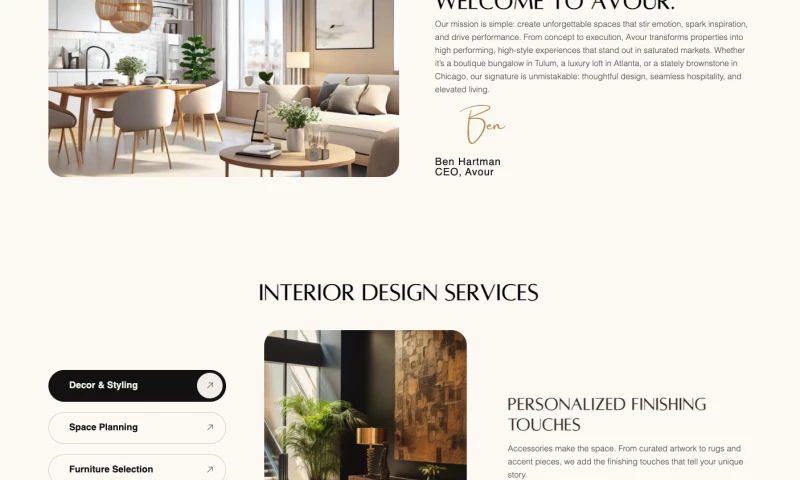 Webosition LLC - Avour Design Launch