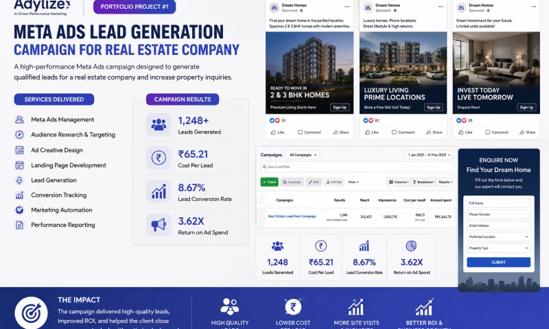 Adylize Private Limited - Meta Ads Lead Generation Campaign for Real Estate Company
