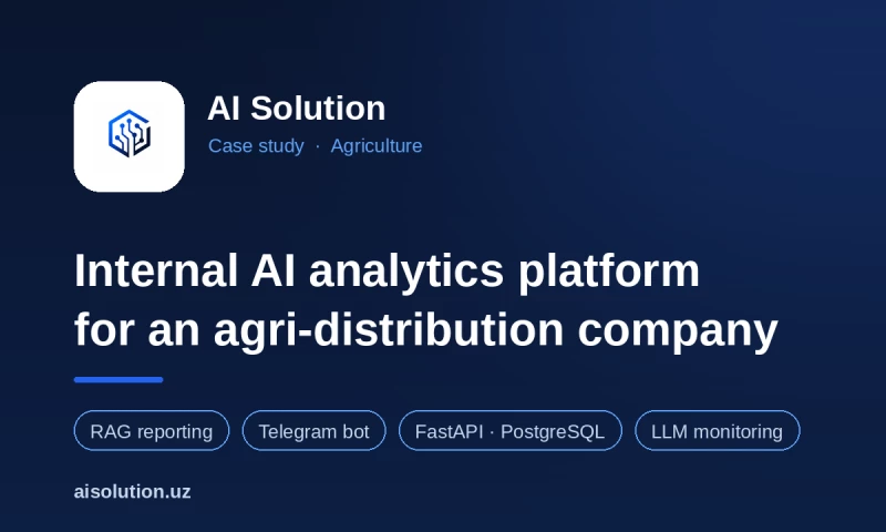 AI Solution - Internal AI analytics platform for an agri-distribution company