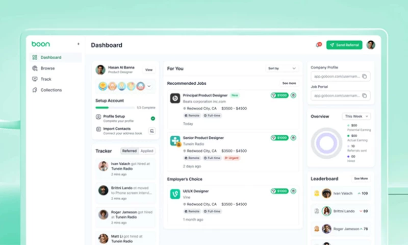Musemind - Boon Job Referral Platform Web App & SaaS Design