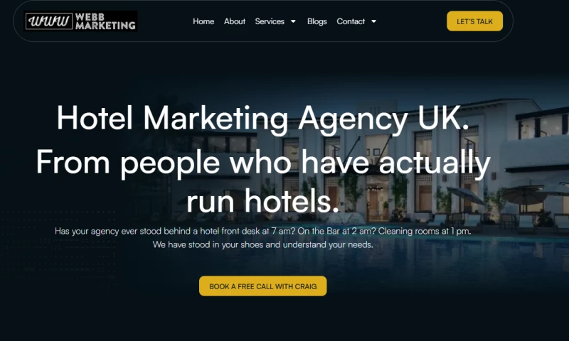 Webb Marketing Services - Webb Marketing Own Website for Hotel Marketing