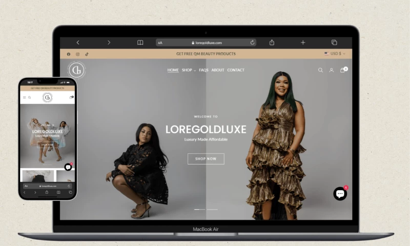 Noor Ahmed E-commerce Solutions - Custom Shopify Store Redesign for Loregoldluxe