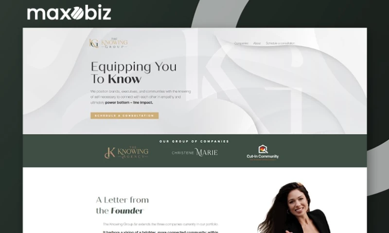 Maxobiz - The Knowing Group Website UI/UX Design