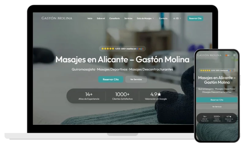 COOLWEB Studio - Website for Professional Masseuse Gaston Molina