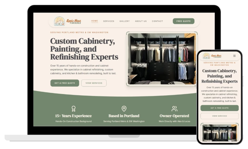 COOLWEB Studio - Website for Cabinet Experts in Portland, Oregon