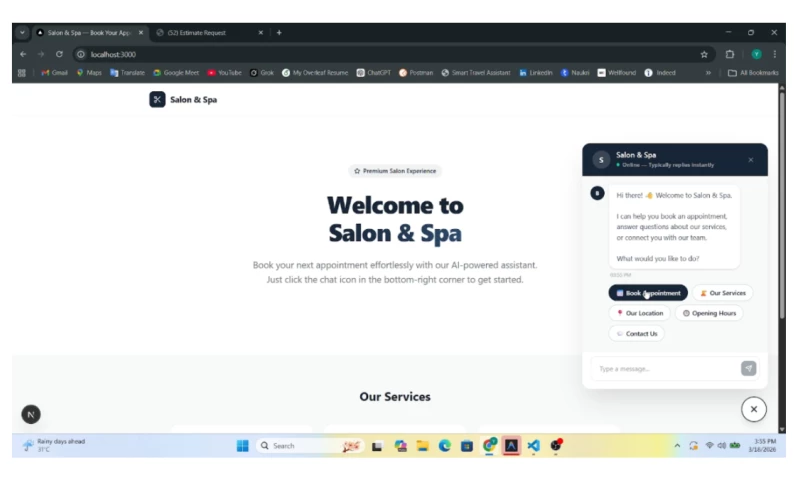 Averiq Solutions - AI-Powered Salon & Spa Appointment Booking Chatbot