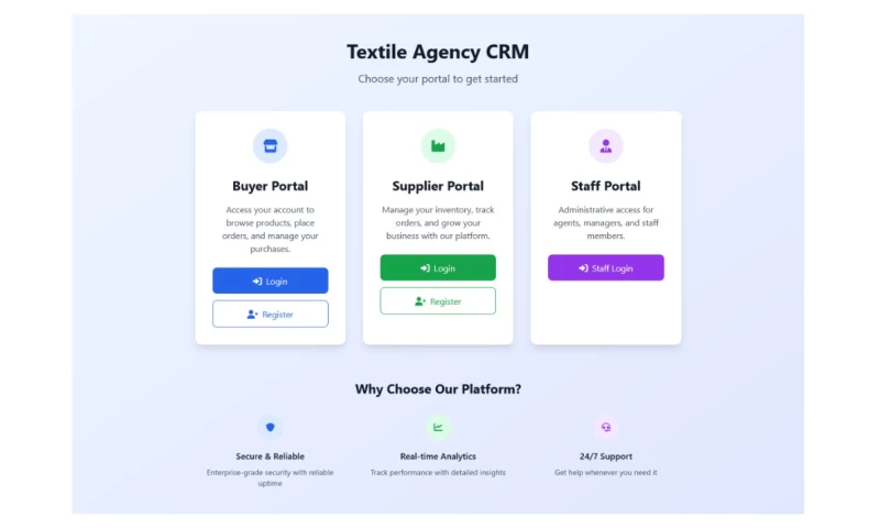 Averiq Solutions - Textile Agency CRM Platform for Buyer, Supplier & Staff Management