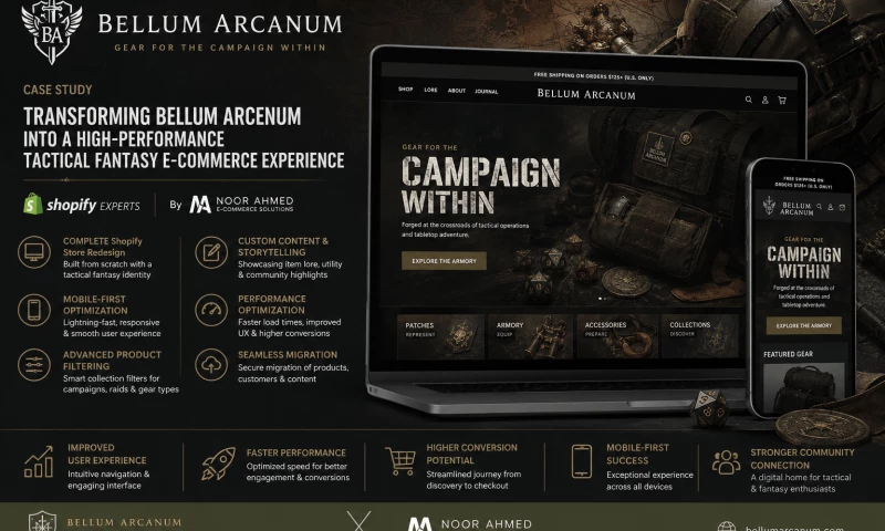 Noor Ahmed E-commerce Solutions - Bellum Arcenum: A High-Performance Tactical Fantasy Store