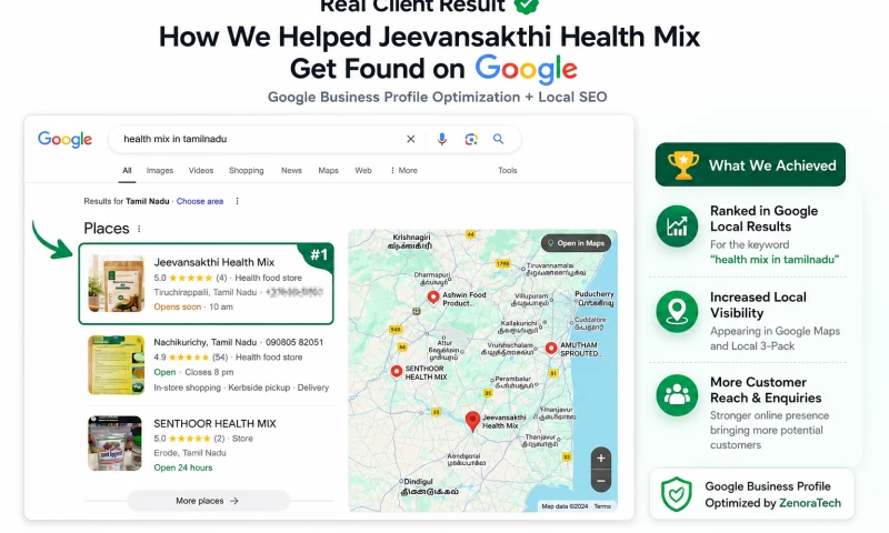 Zenoratech - Jeevansakthi Health Mix Website & Google Maps #1 Ranking