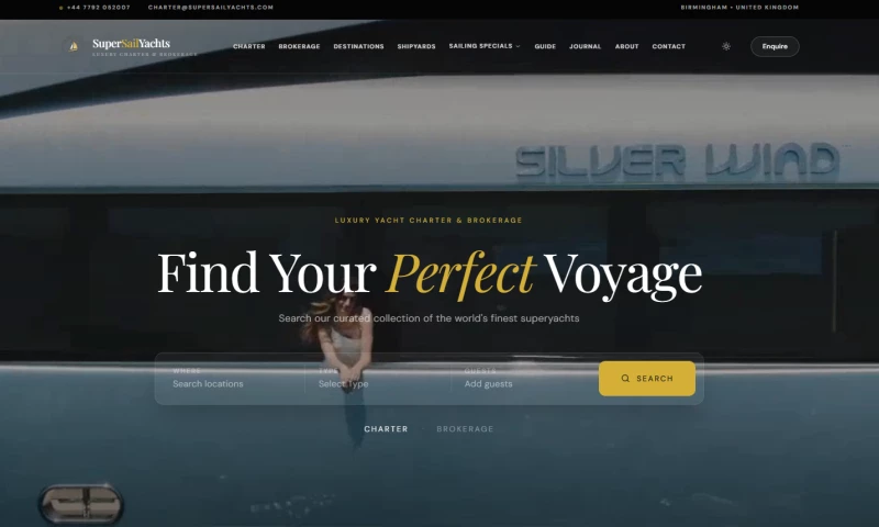 Dionix AI - Super Sail Yachts Premium Website & CMS Design