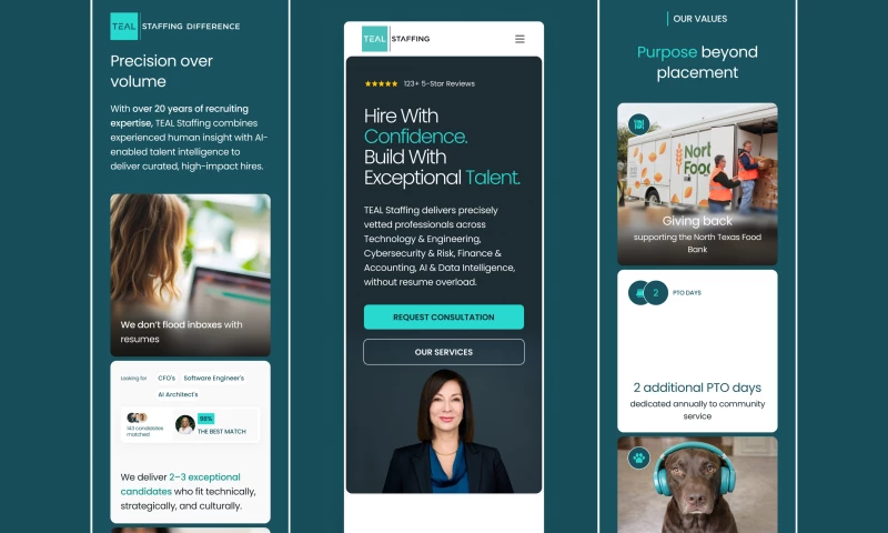 Web Loft Designs - TEAL Staffing: Building a Modern Staffing Website