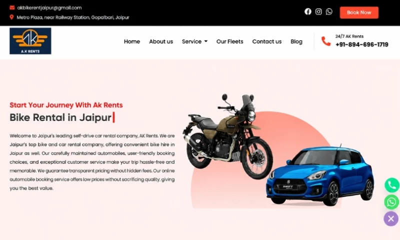 G2S Technology - Boosting Bookings for Bike & Car Rental Services in Jaipur