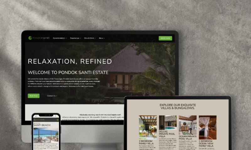 Refined Island Creations - Pondok Santi Estate - Custom Website Design