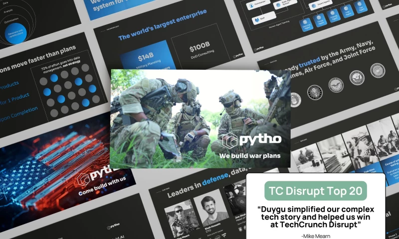 Deck Studio - Pytho AI TechCrunch Disrupt 2025 Pitch Deck