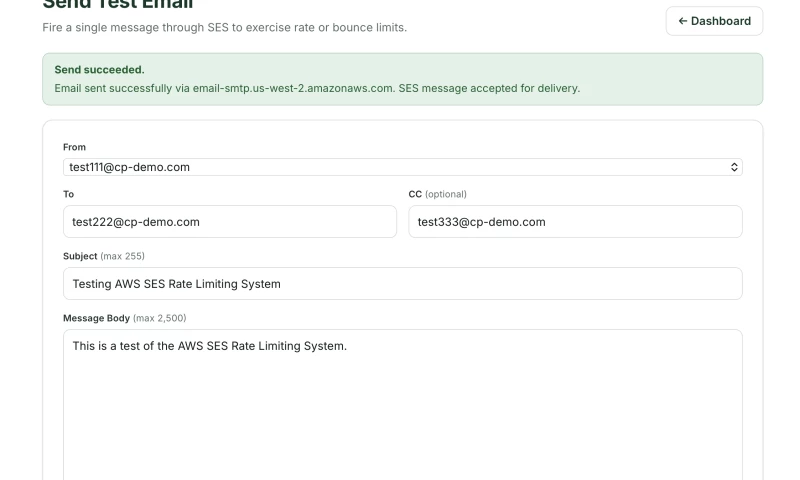 Customer Paradigm - Amazon SES Rate Limiting Email System