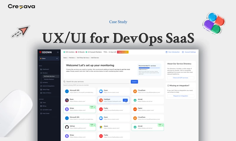 Creava - UX/UI Design for Monitoring tool