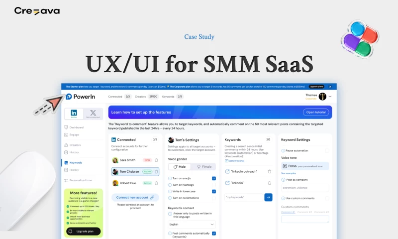 Creava - UX/UI for SMM SaaS